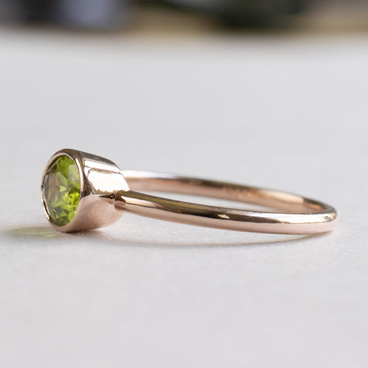 14K Rose Gold Peridot Ring