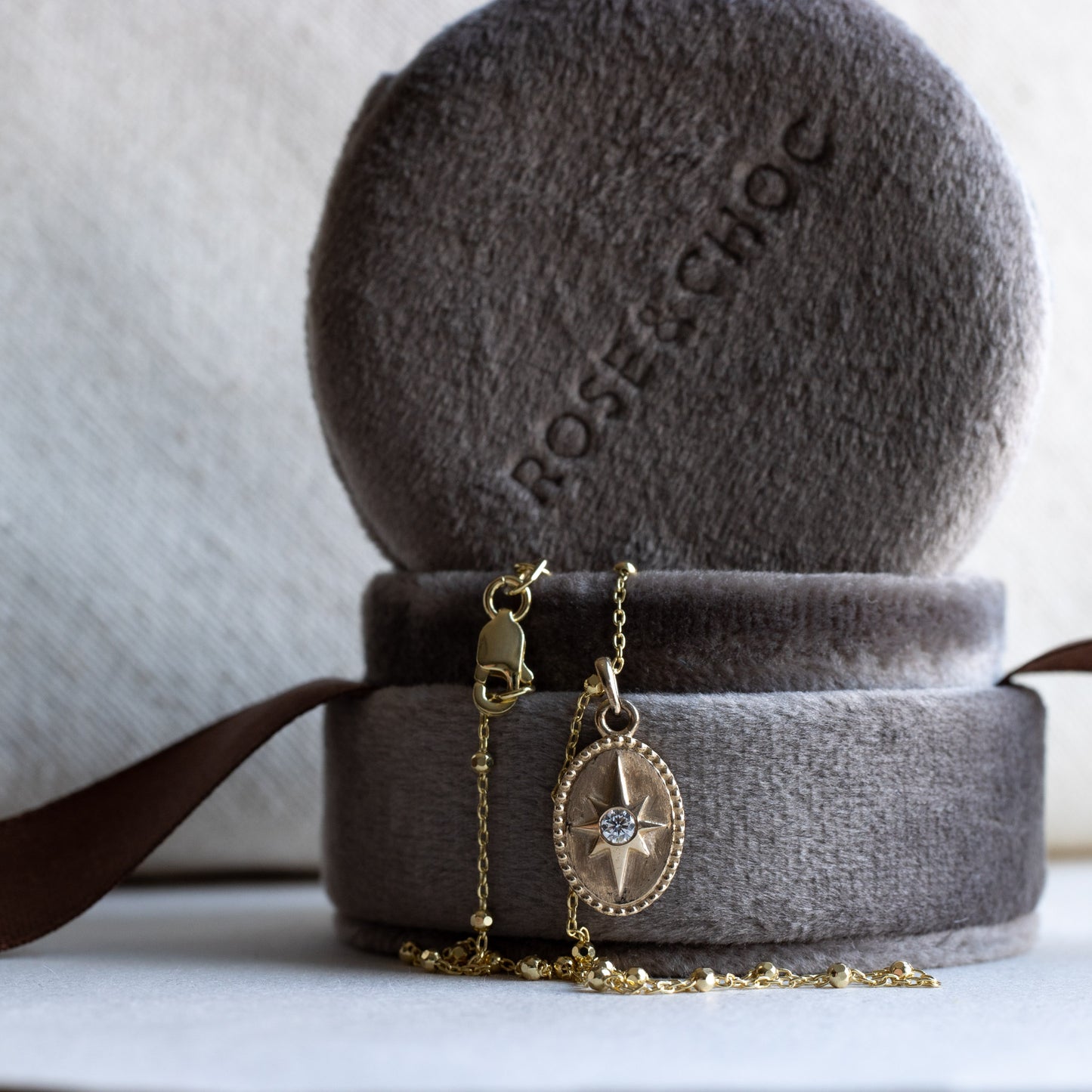 14k Starburst Diamond Necklace