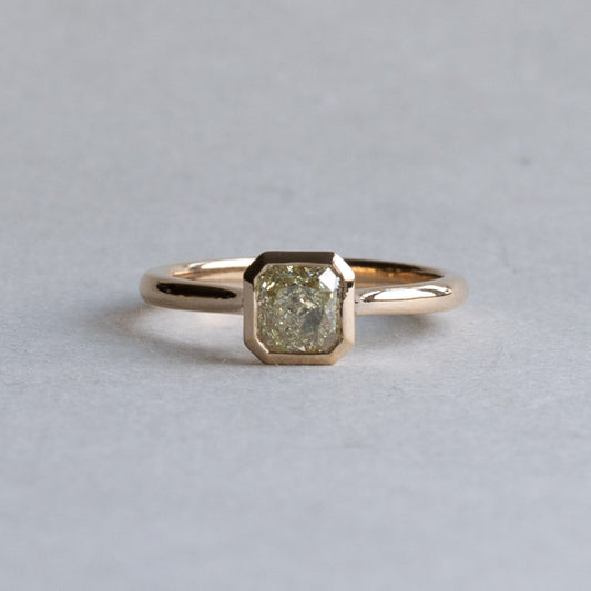 18K GIA Yellow Diamond Ring