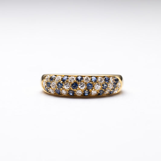 18K Estate Diamond Sapphire Ring