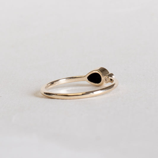 14K Moi et Toi Black Diamond Ring