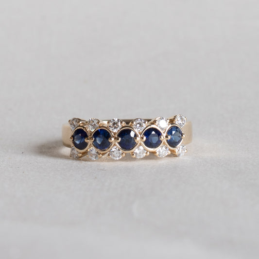 14K Gold Sapphire Band