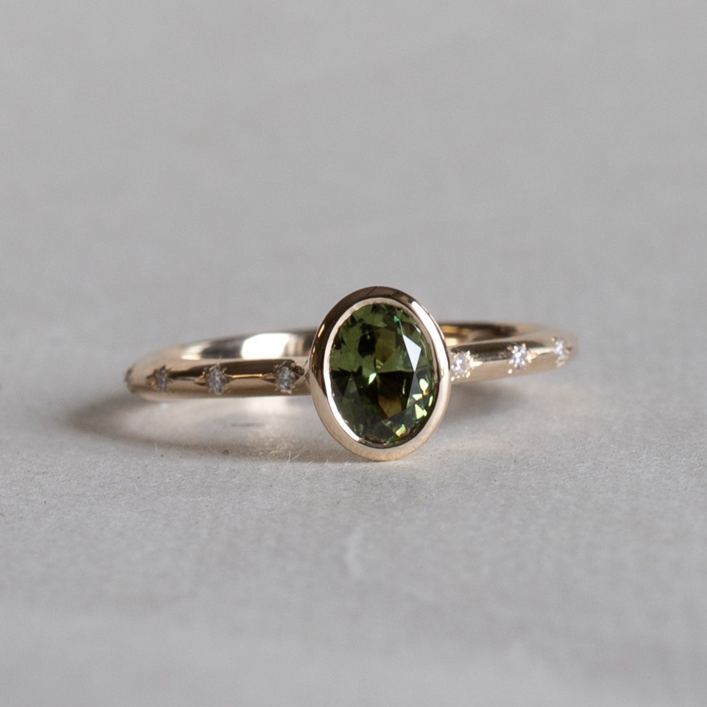 14K Green Sapphire Ring