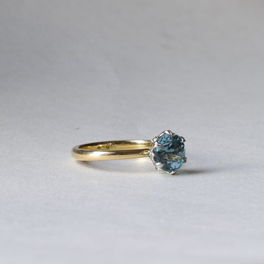 14K Aquamarine Engagement Ring