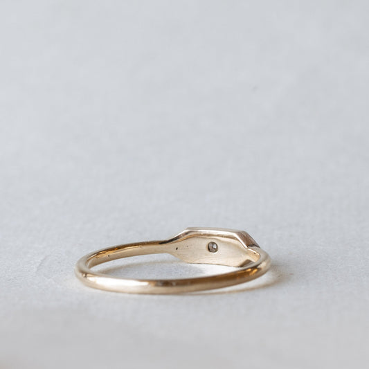 14K Signet Diamond Ring