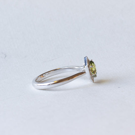 14K White Gold Australian Parti Sapphire Ring