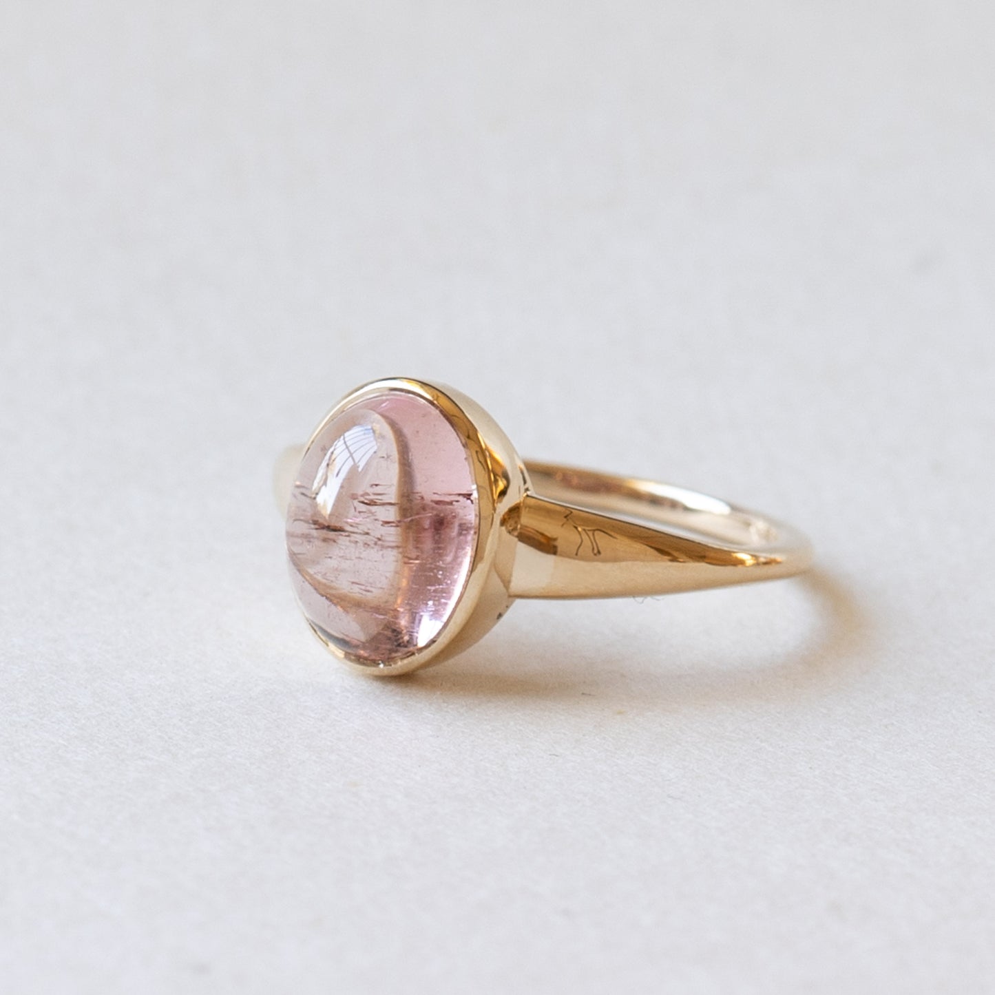 14K Yellow Gold Pink Tourmaline Ring