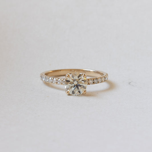 14K Yellow Gold 1 Carat Diamond Engagement Ring