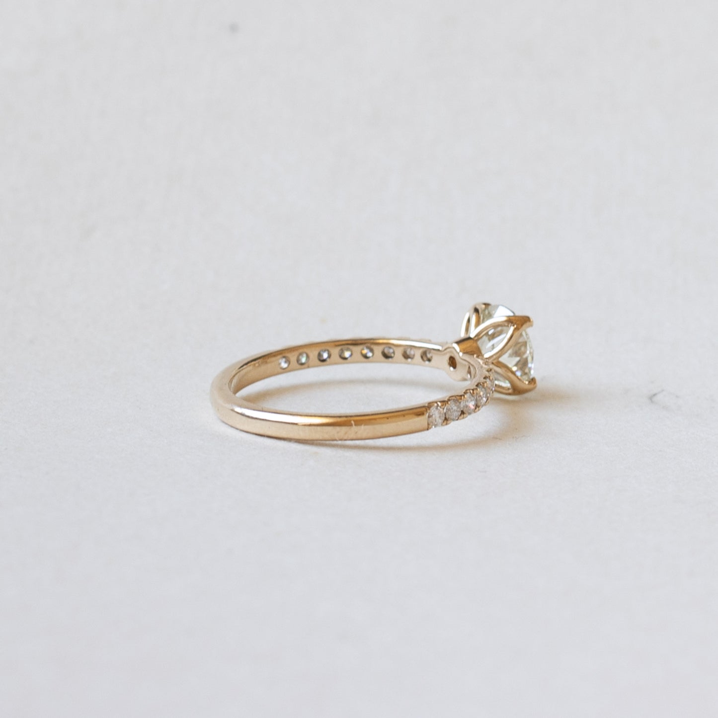 14K Yellow Gold 1 Carat Diamond Engagement Ring