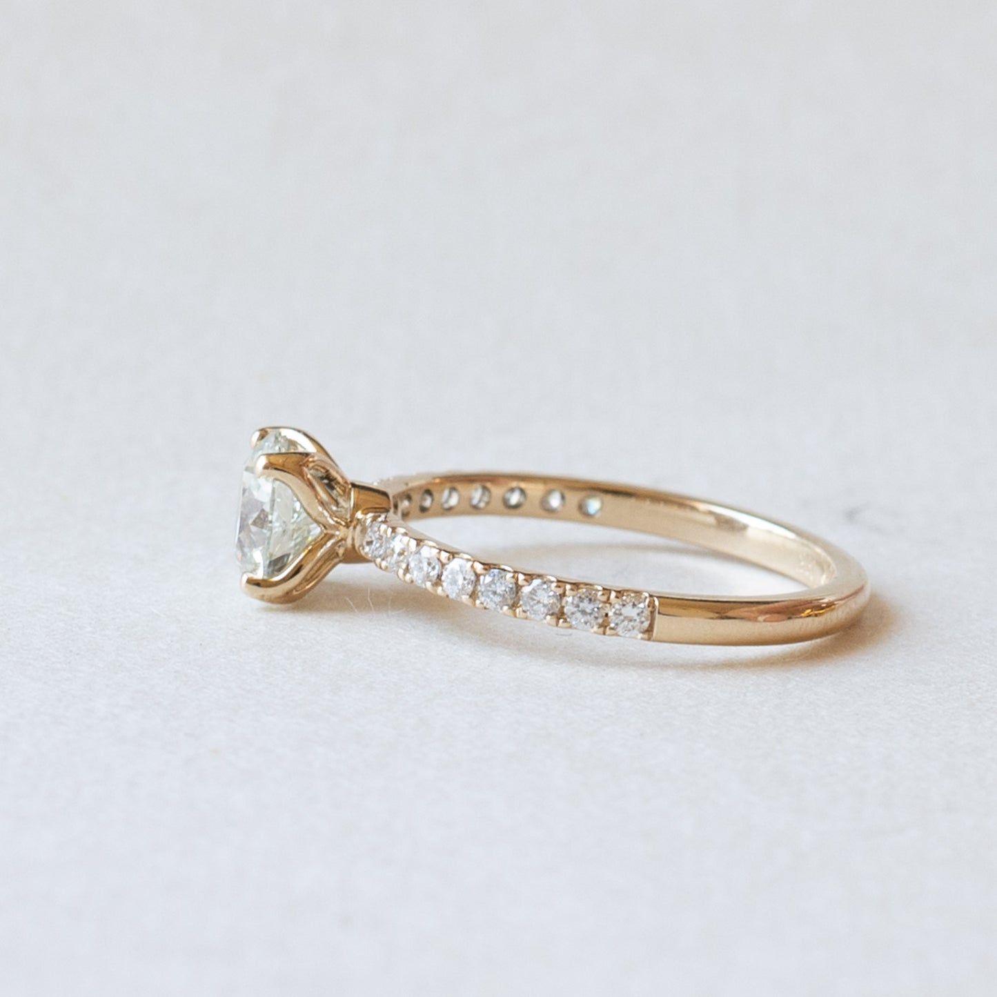 14K Yellow Gold 1 Carat Diamond Engagement Ring
