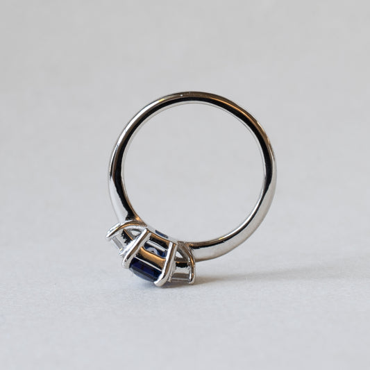 Platinum Blue Sapphire Ring