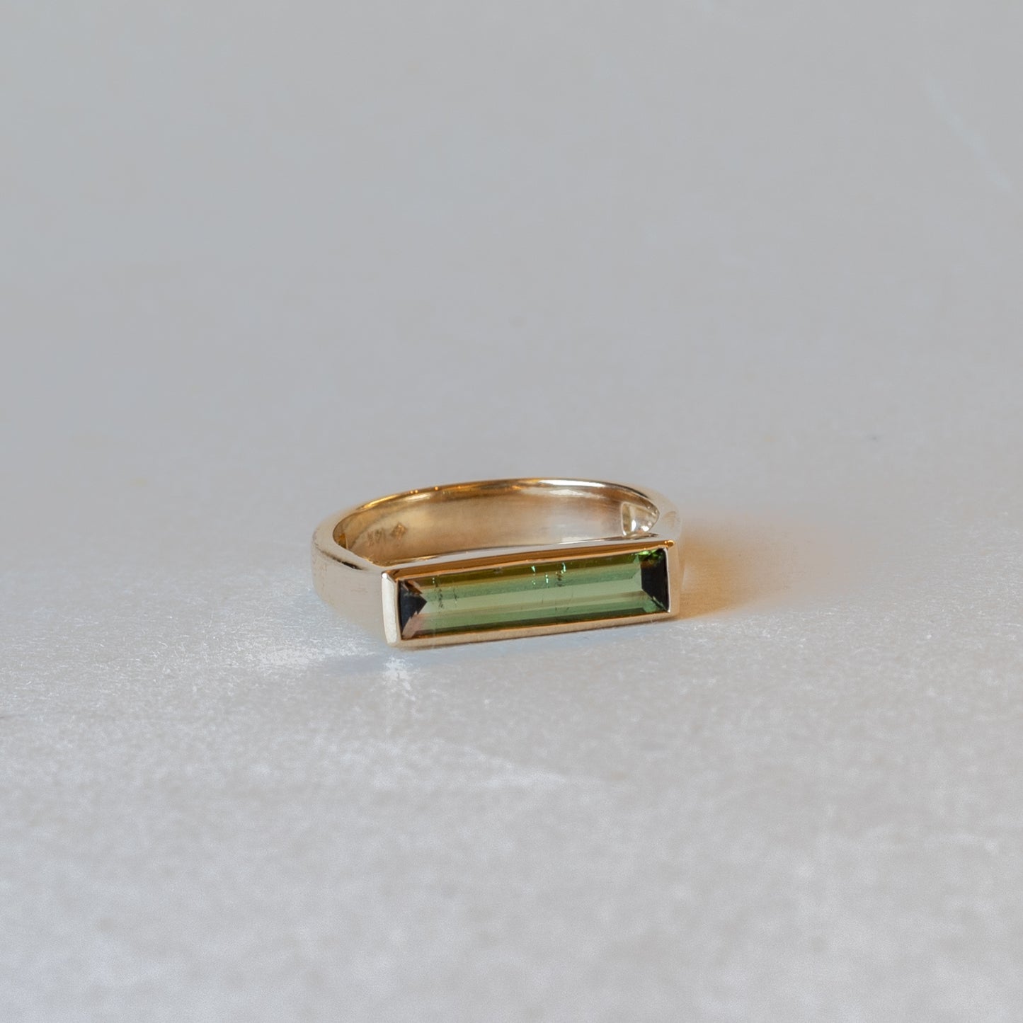 14k Yellow Gold Tourmaline Ring, Size 7