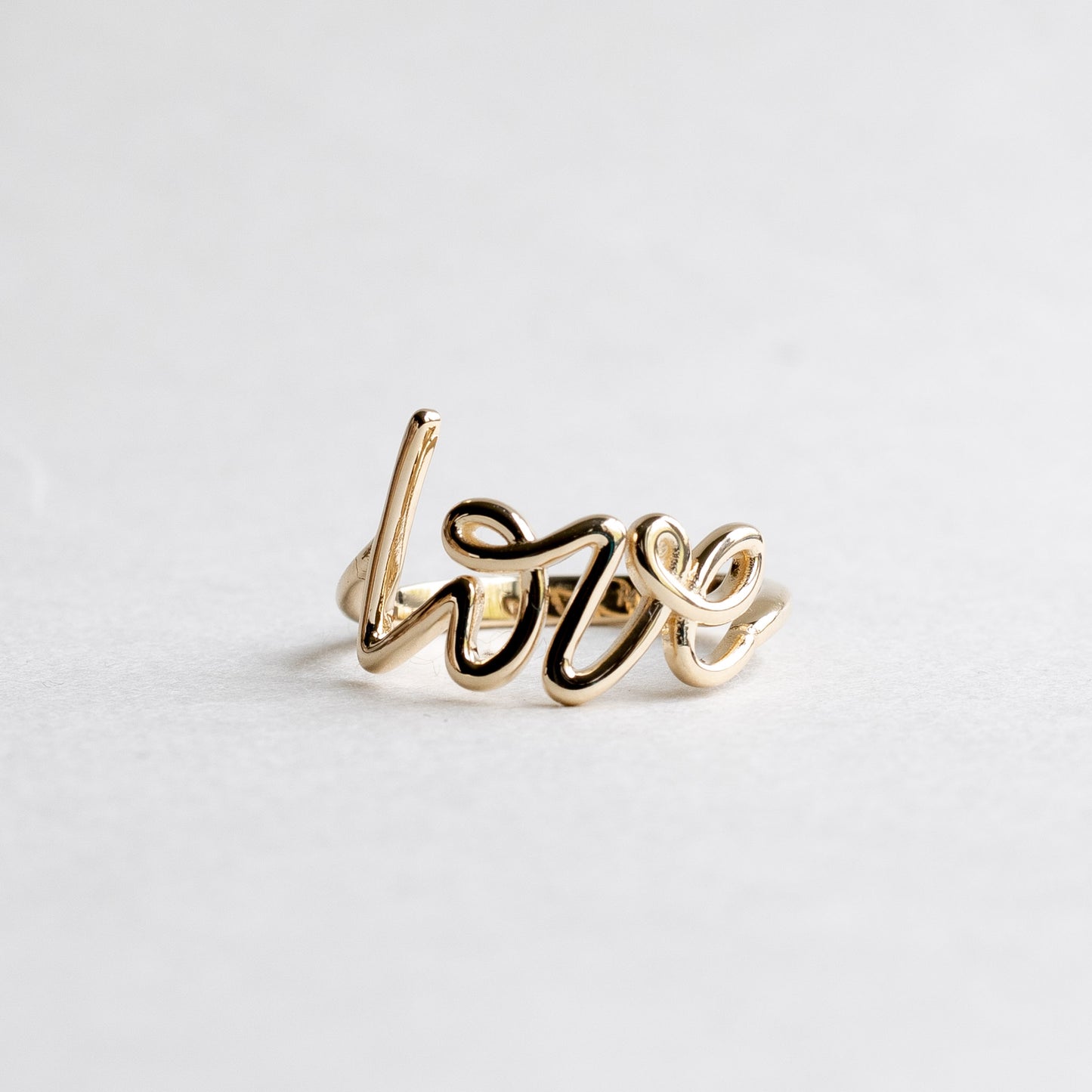 14K Spellout Love Ring
