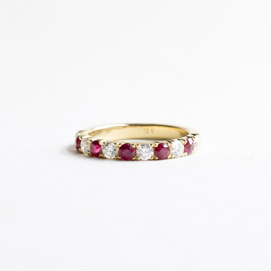 18k Diamond & Ruby Anniversary Band