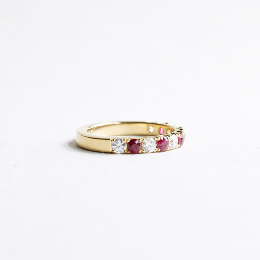 18k Diamond & Ruby Anniversary Band
