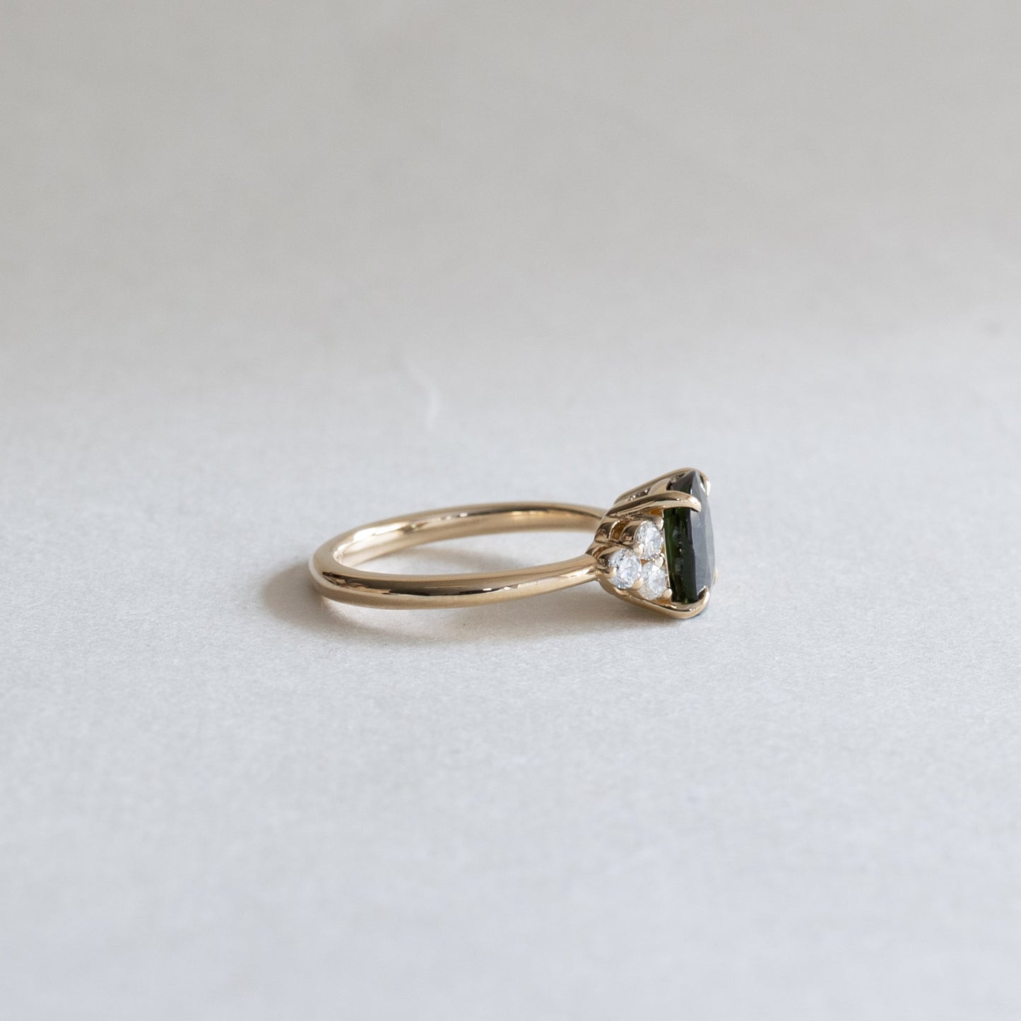 2.1 ct Green Tourmaline & Diamond Ring
