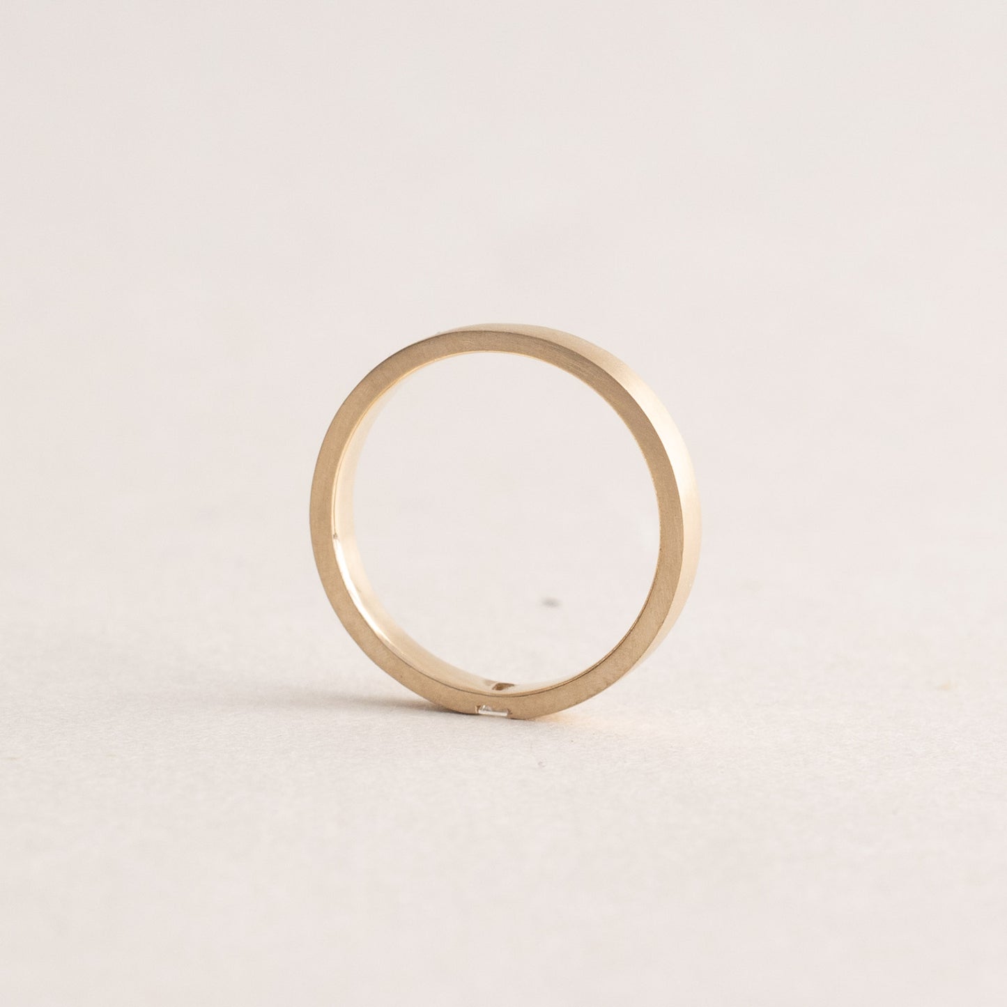 14K Matte Finish Baguette Diamond Band