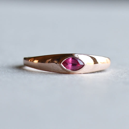 14K Rose Gold Ruby Signet Ring