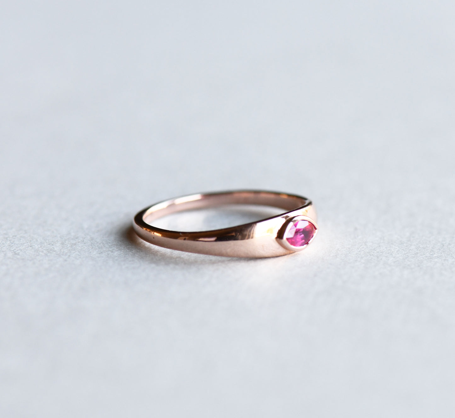 14K Rose Gold Ruby Signet Ring