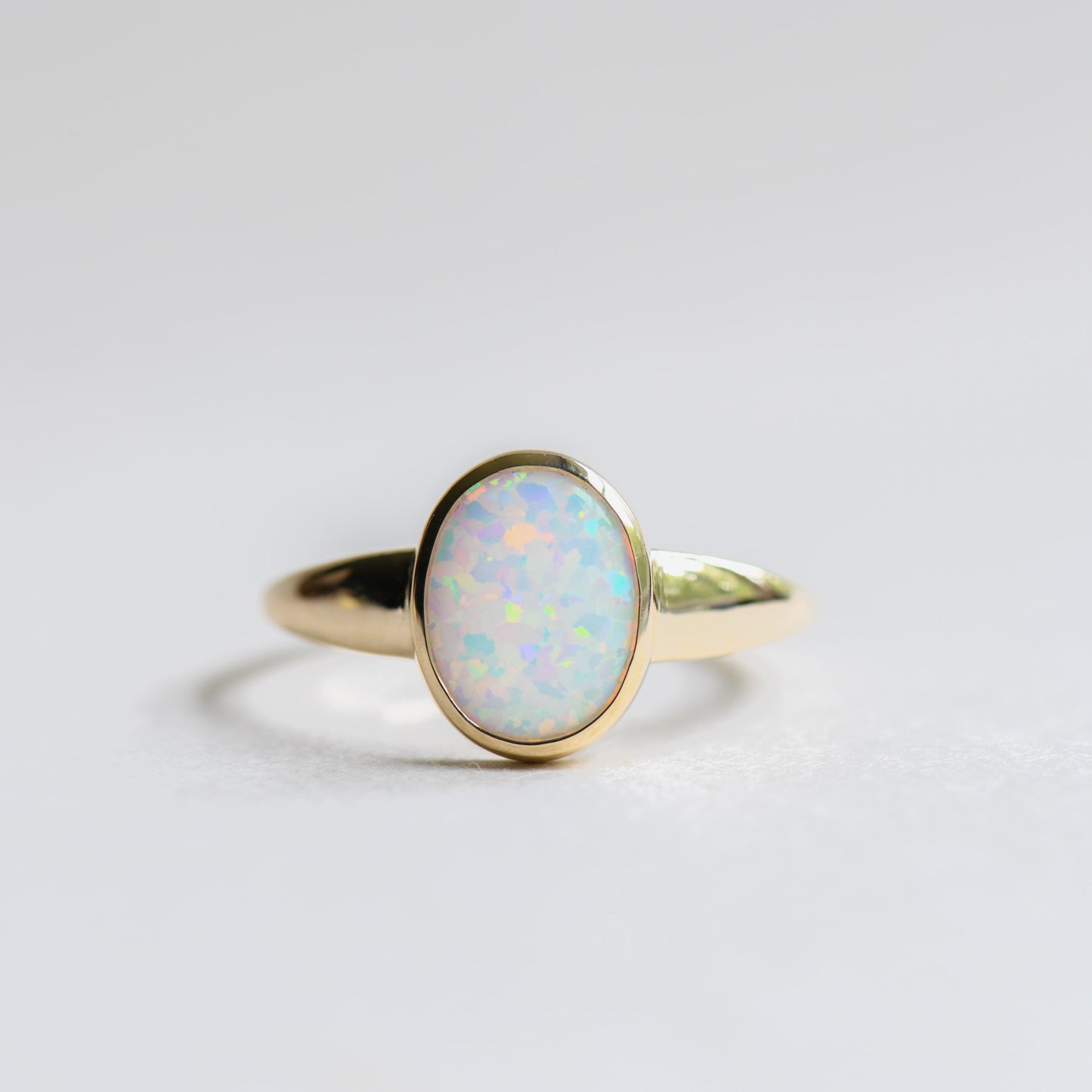 14K Synthetic Opal Ring