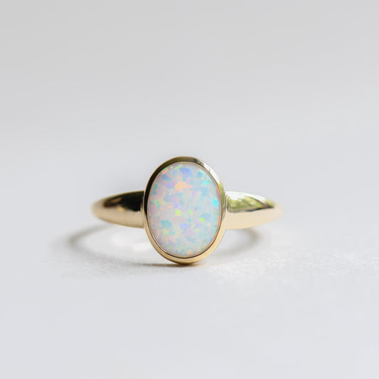 14K Synthetic Opal Ring