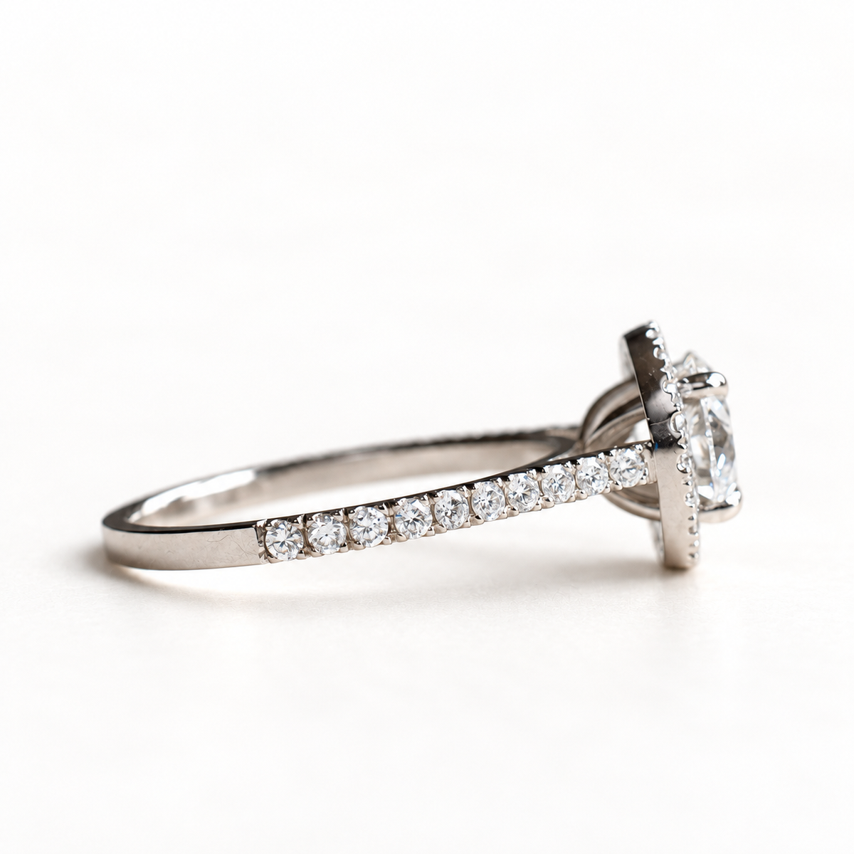 1.5 carat Round Lab Diamond Halo Engagement Ring