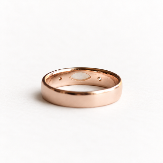 14K Opal Marquise 4mm Band, Size 6, 8