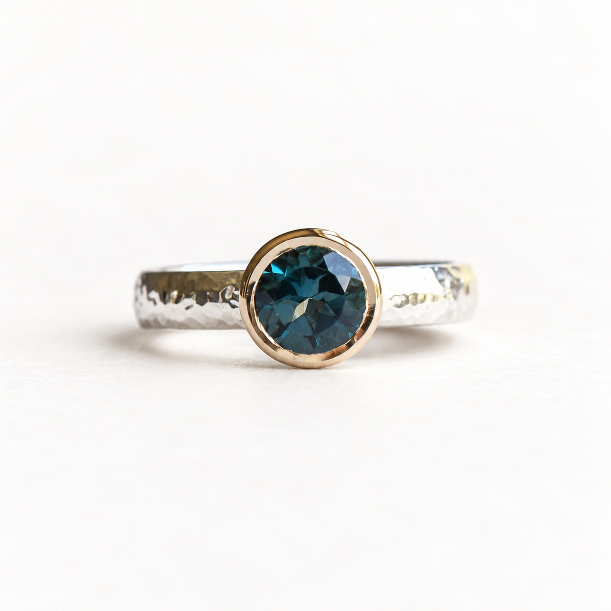 Silver Two Tone Topaz Ring