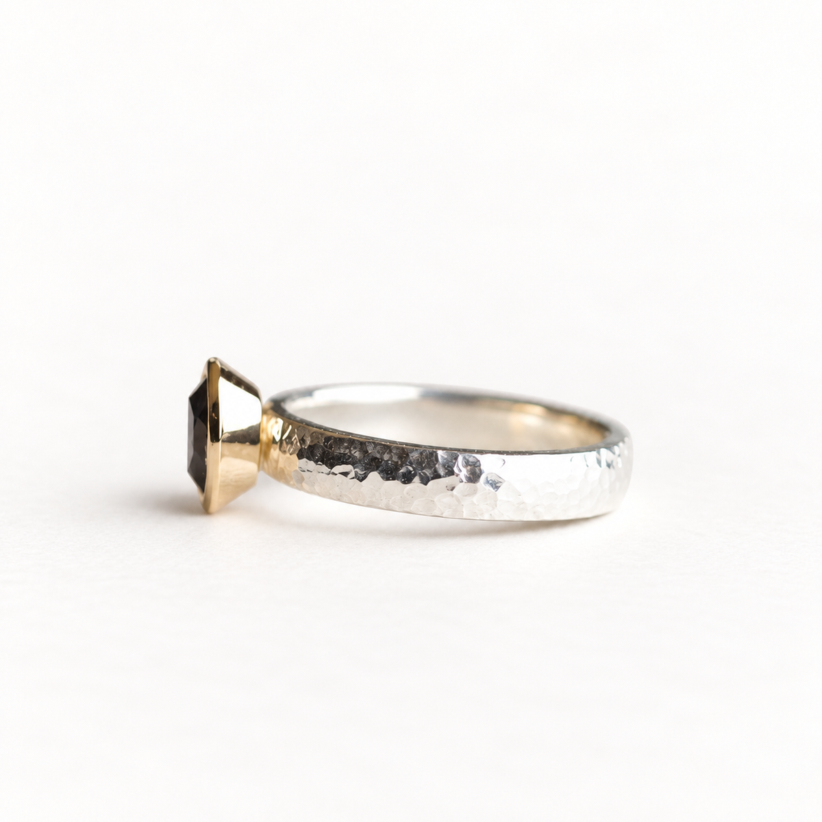 Silver Two Tone Topaz Ring
