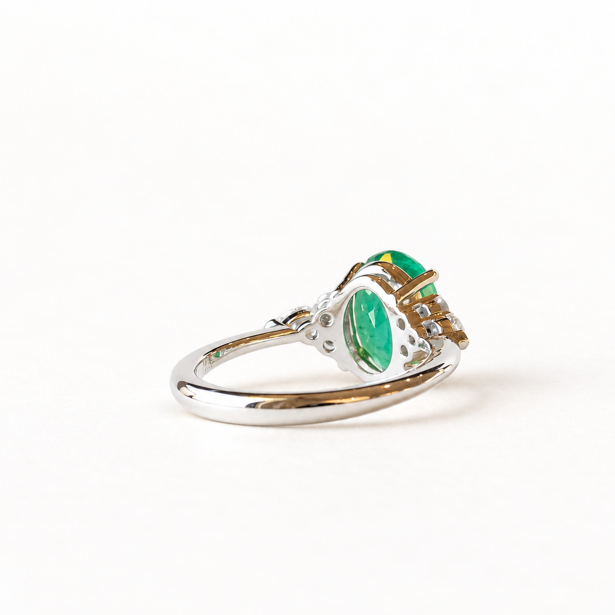 14K White Gold Natural Brazilian Emerald Ring, GIA Certified