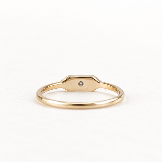 14K Signet Diamond Ring