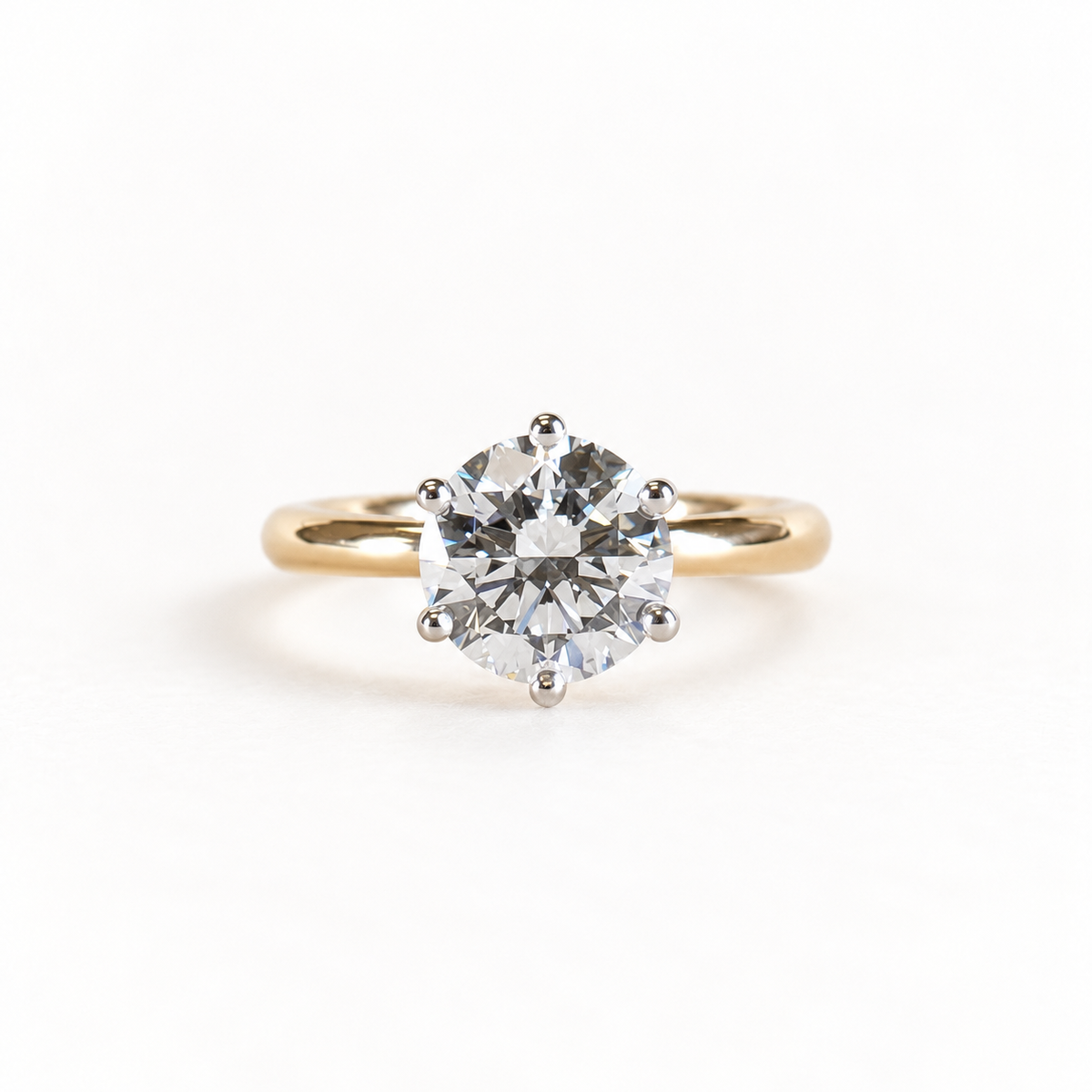 14K Two Toned 2 Carat Lab Diamond Engagement Ring