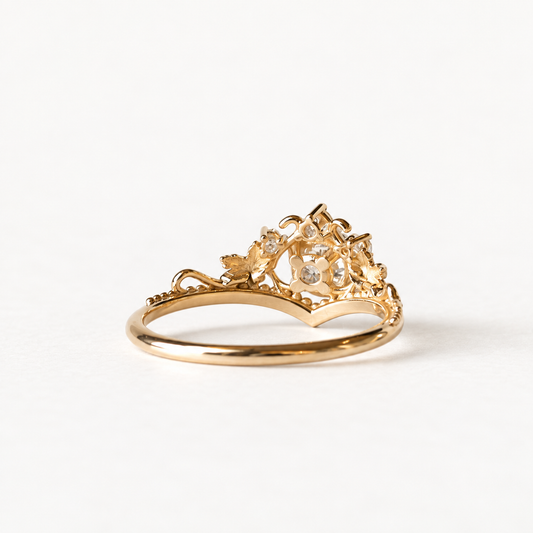 14K Natural Diamond Engagement Ring
