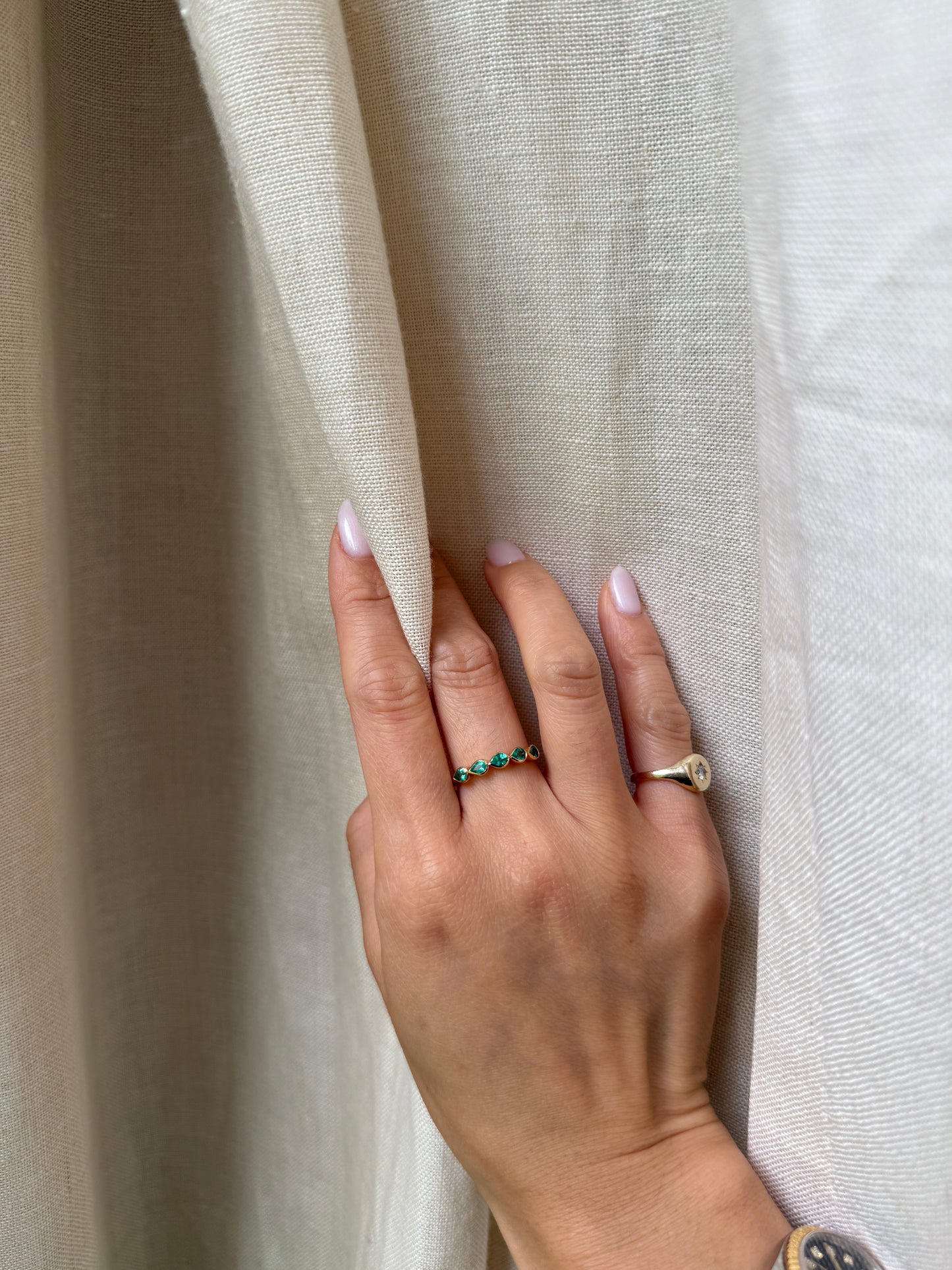 14K 0.5 CTW Emerald Pear Ring