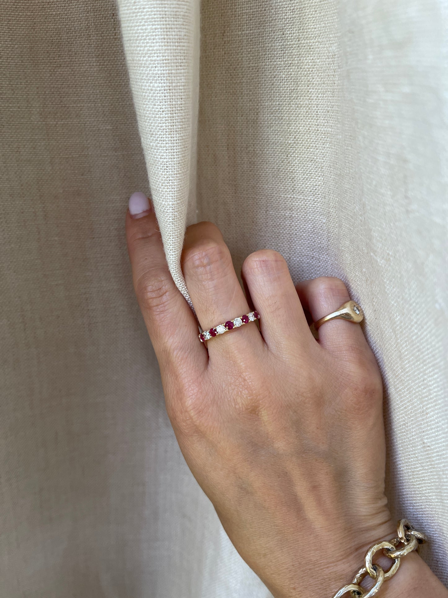 18k Diamond & Ruby Anniversary Band