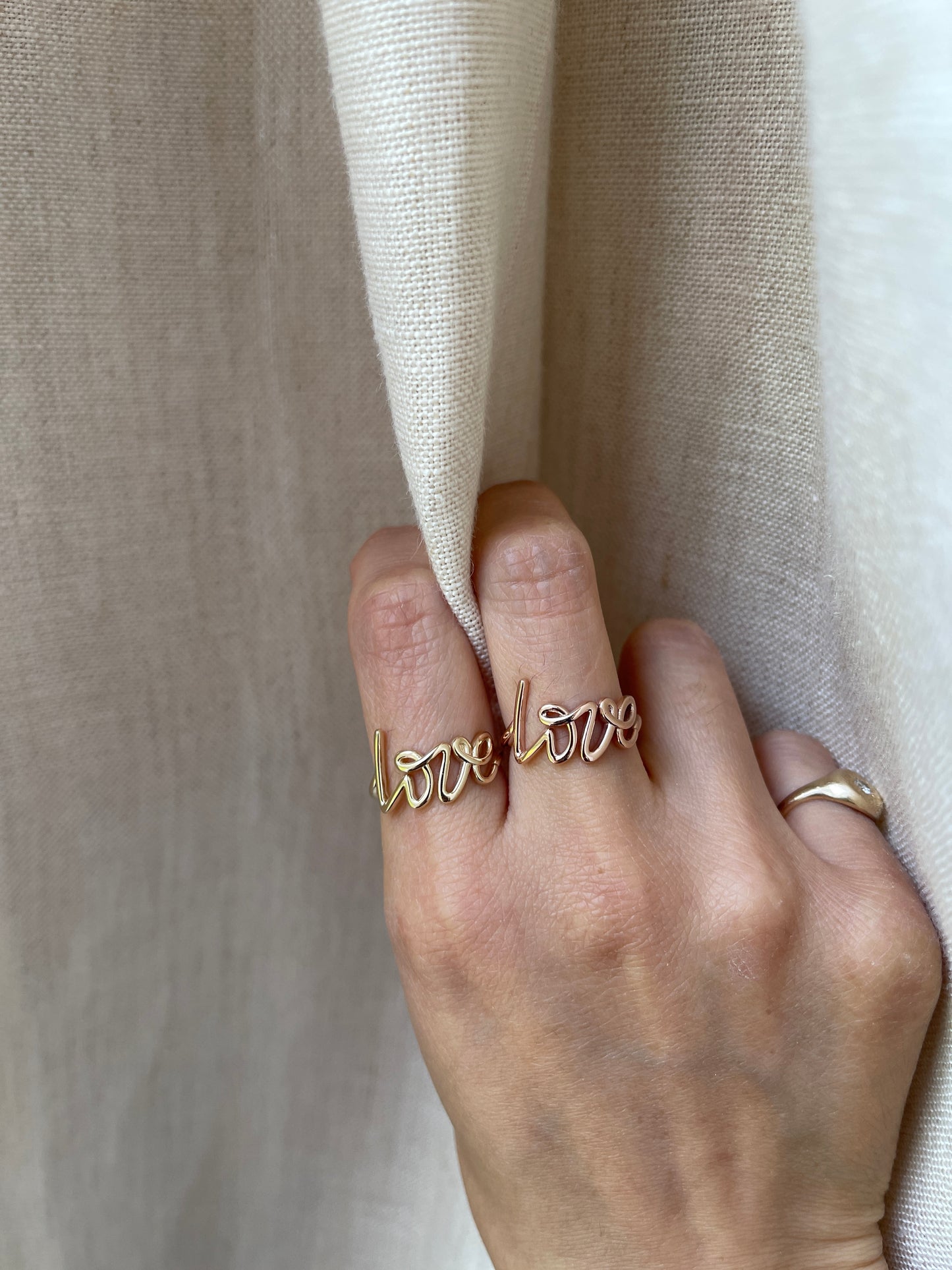 14K Spellout Love Ring