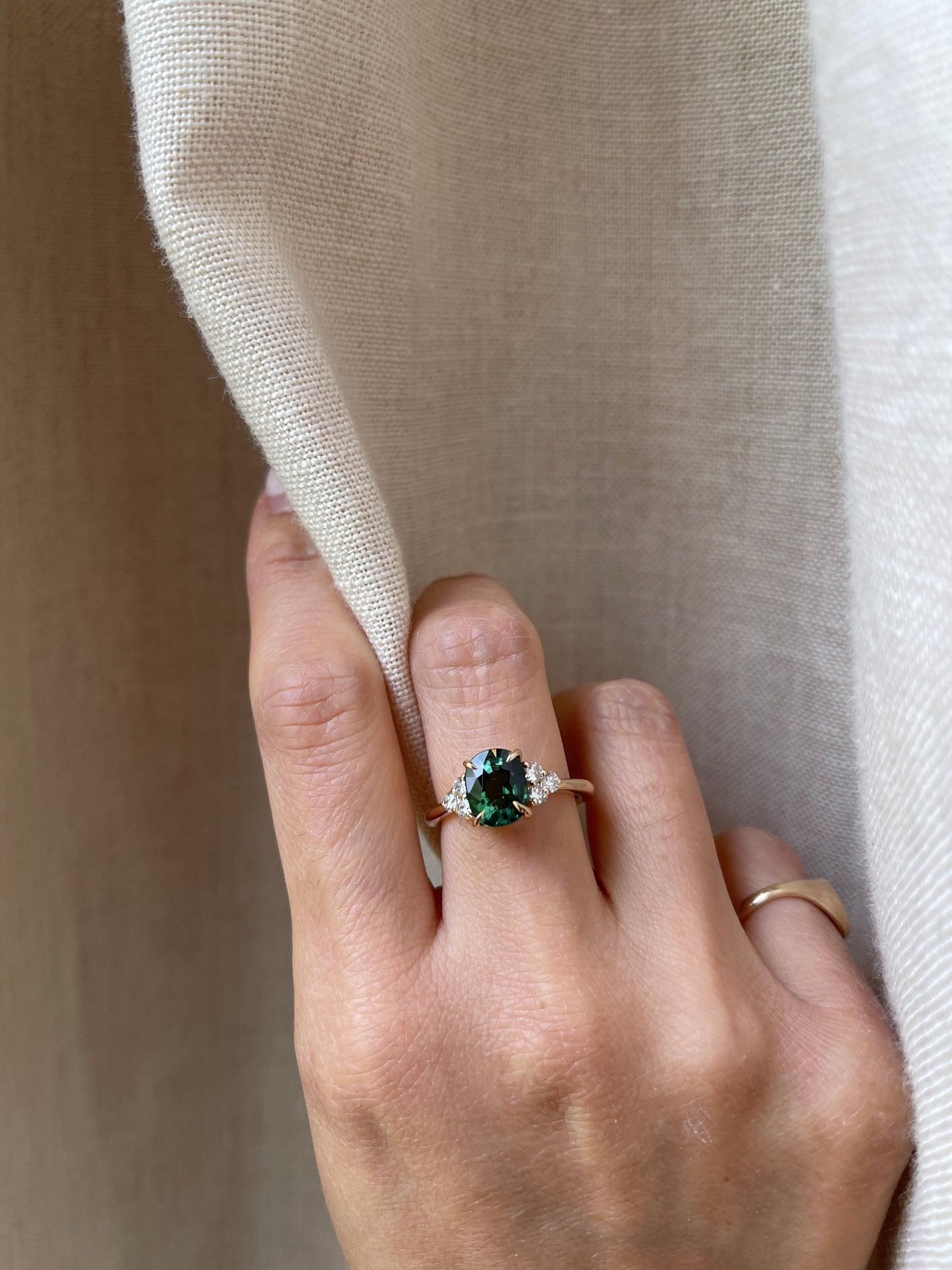 2.1 ct Green Tourmaline & Diamond Ring