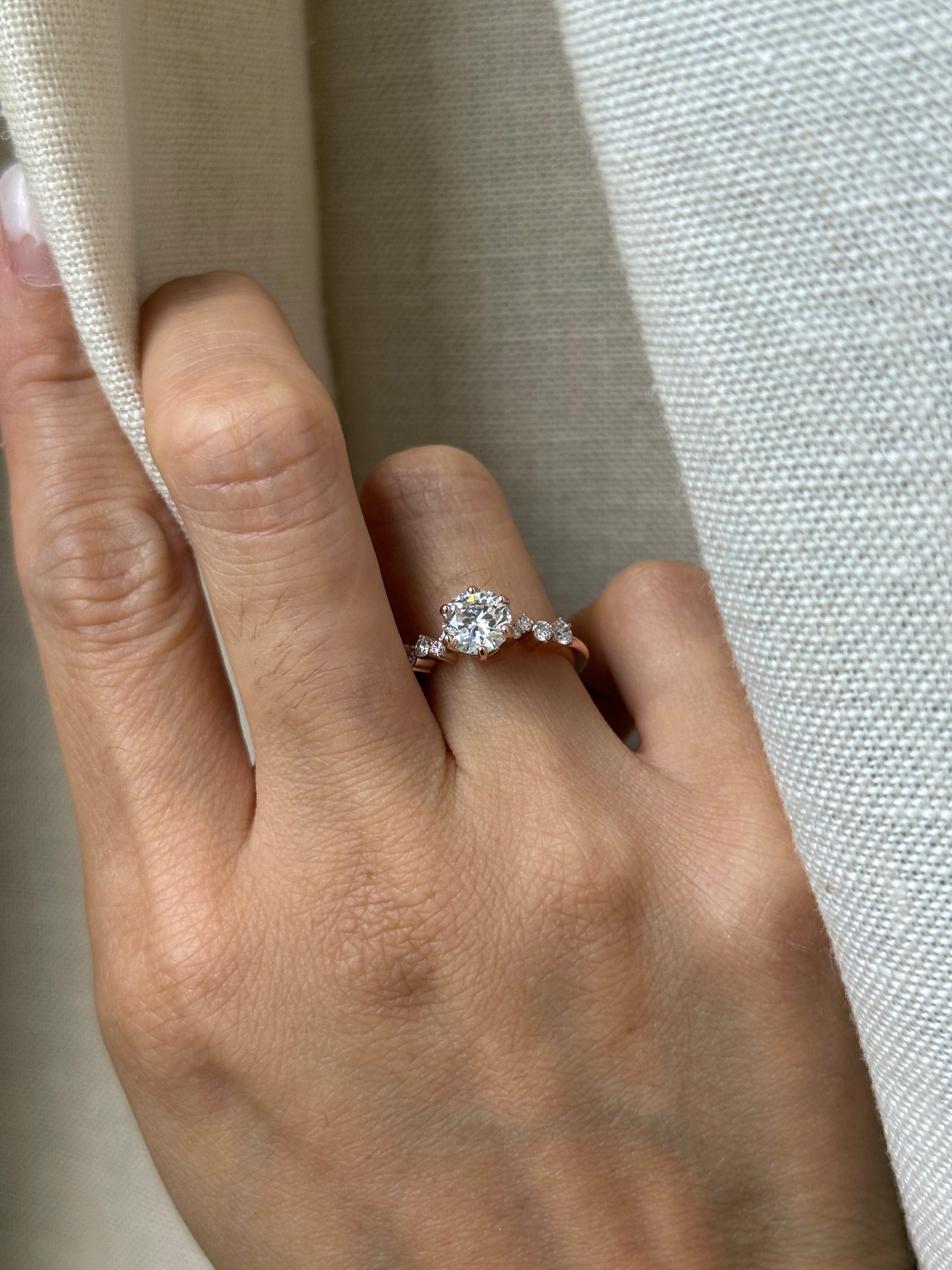 14K Rose Gold Lab Diamond Engagement Ring