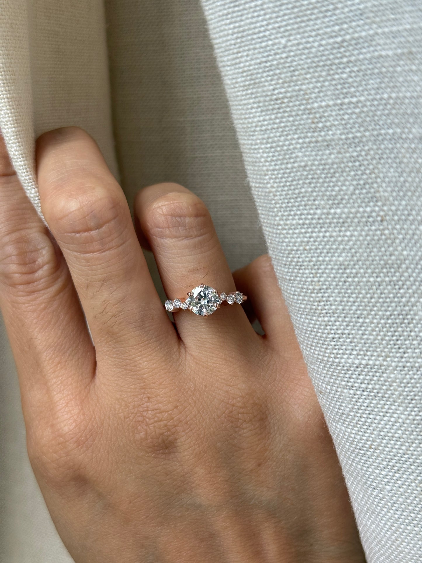 14K Rose Gold Lab Diamond Engagement Ring