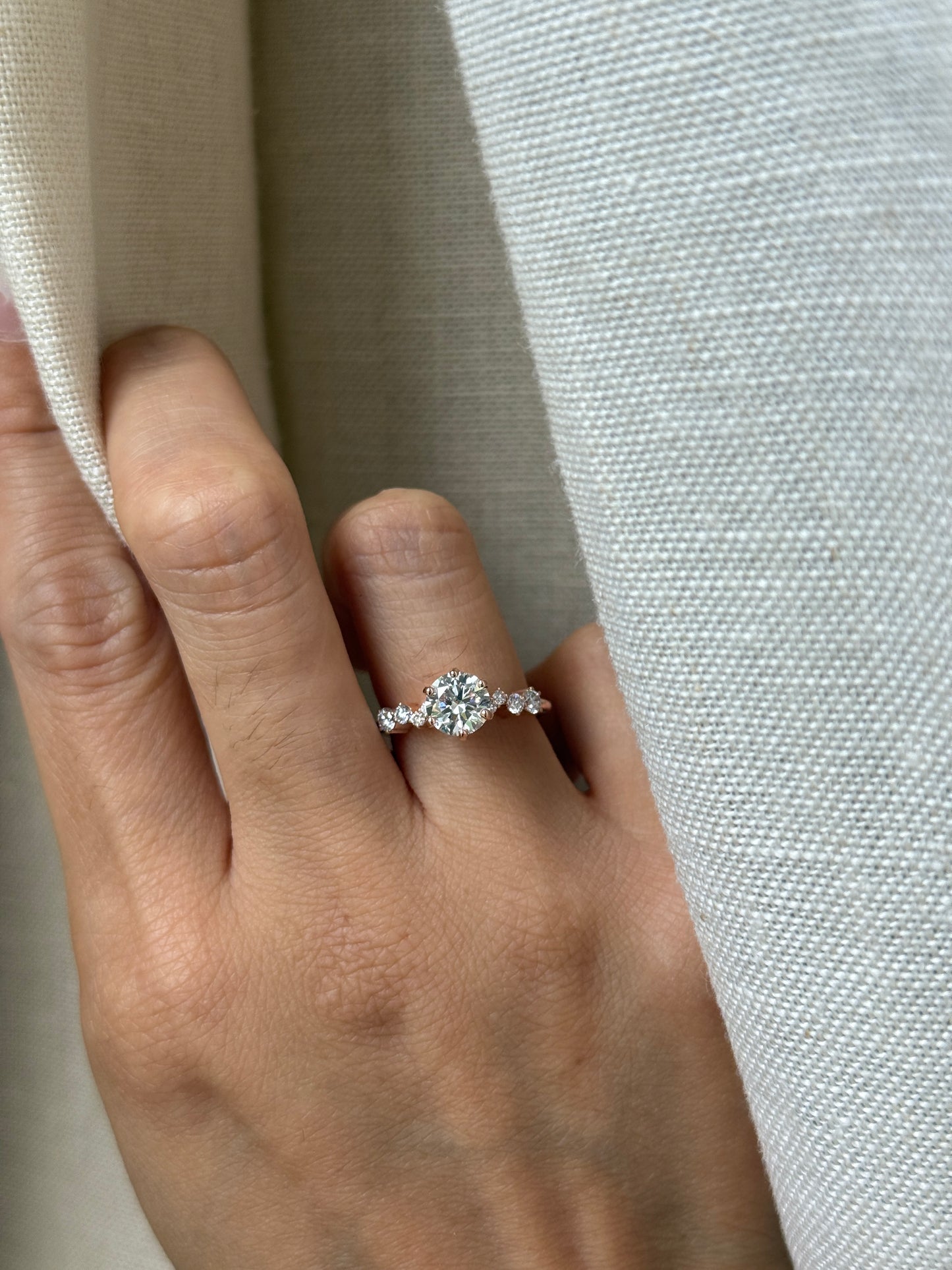14K Rose Gold Lab Diamond Engagement Ring