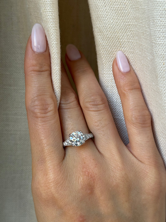 Platinum GIA 2 Carat Natural Diamond Ring