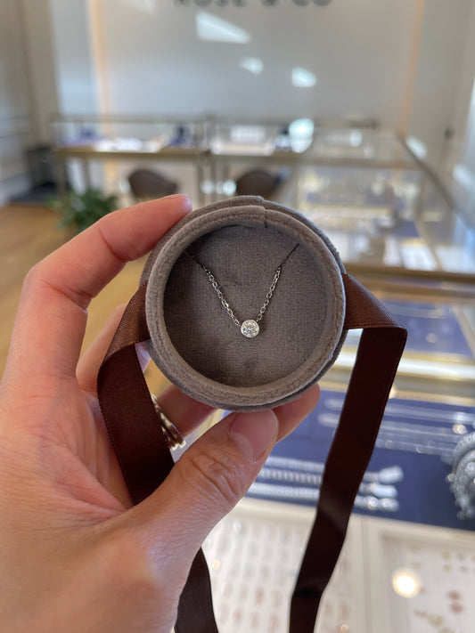 14K 0.29 Carat Bezel Natural Diamond Necklace