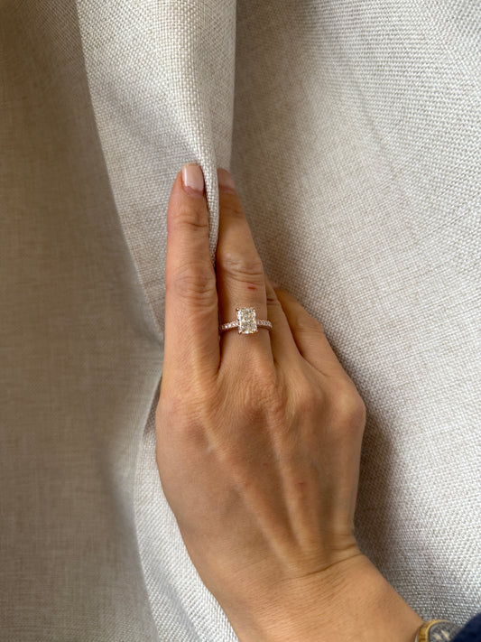 14K Yellow Gold Lab 3CTTW Diamond Engagement Ring