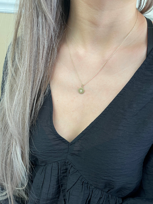 14k Gold 0.01 Carat Diamond Starburst Necklace