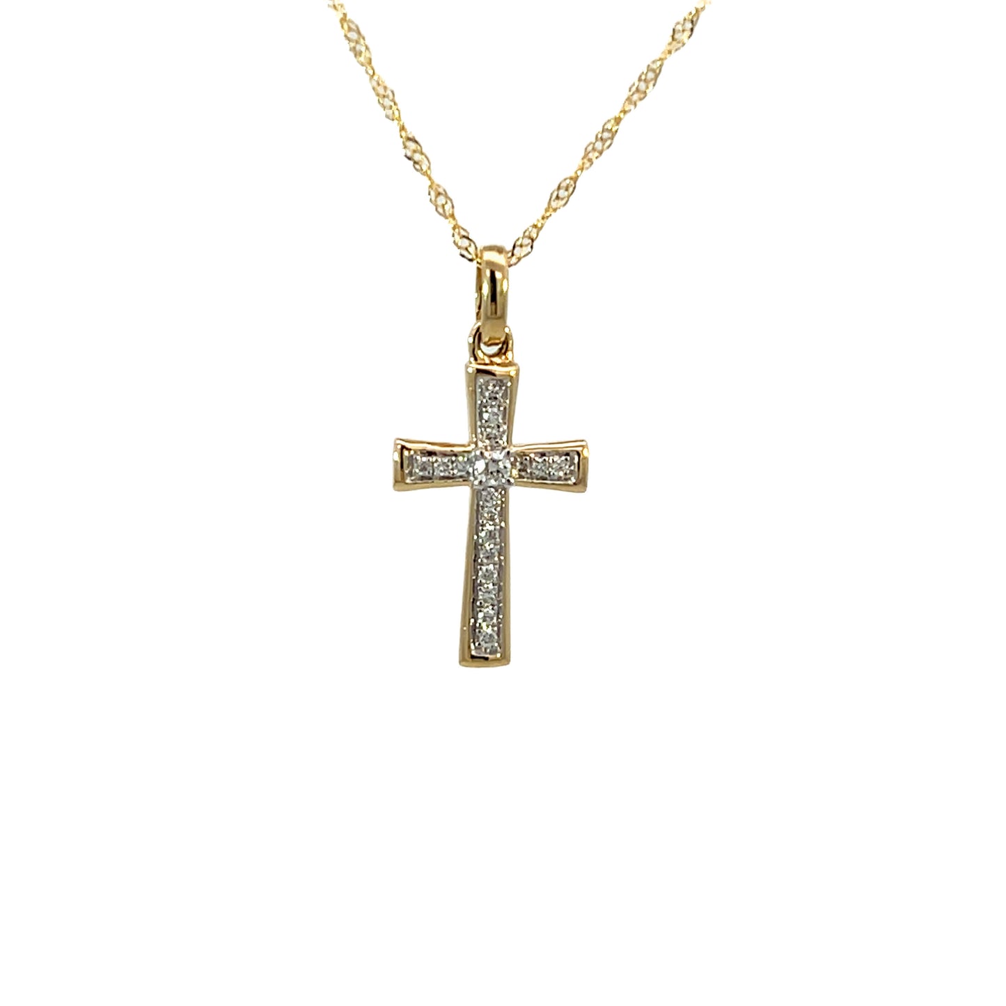 14K Gold Cross Diamond Necklace