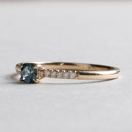 14K Sapphire Diamond Ring