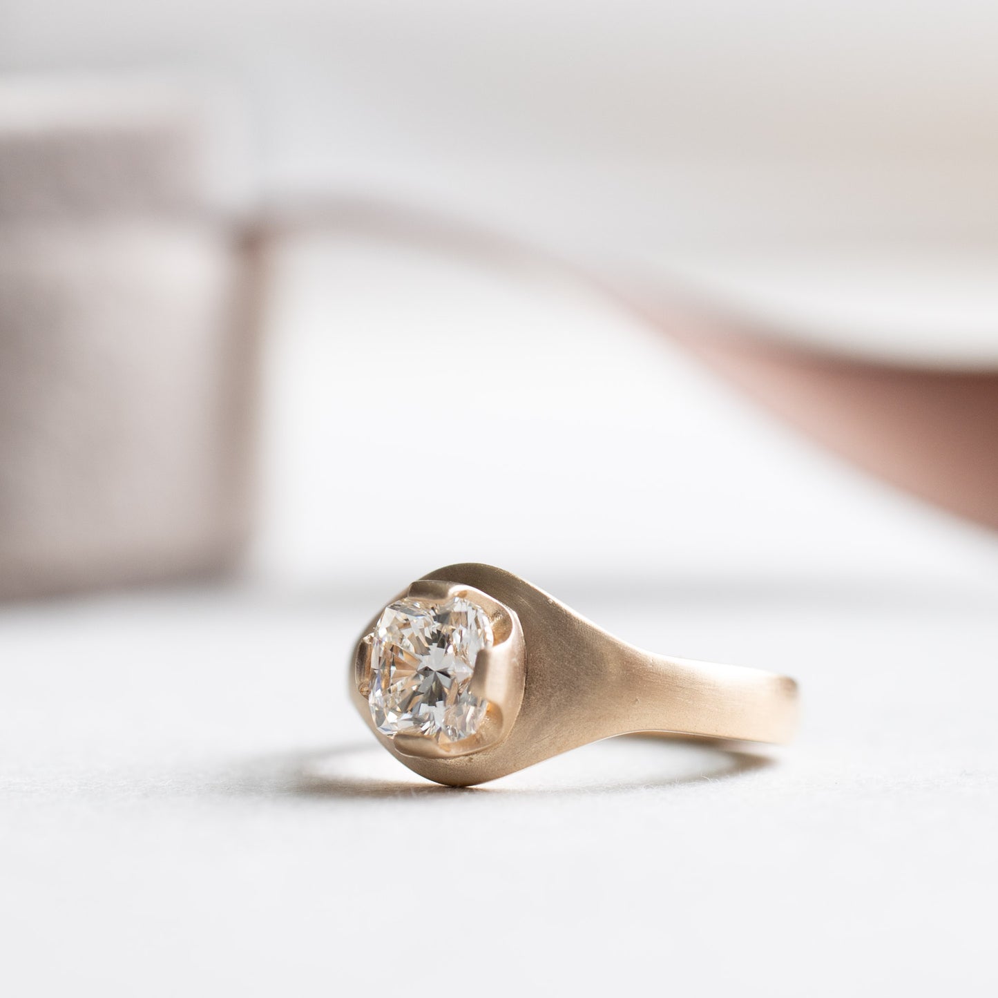 18K Diamond Signet Ring
