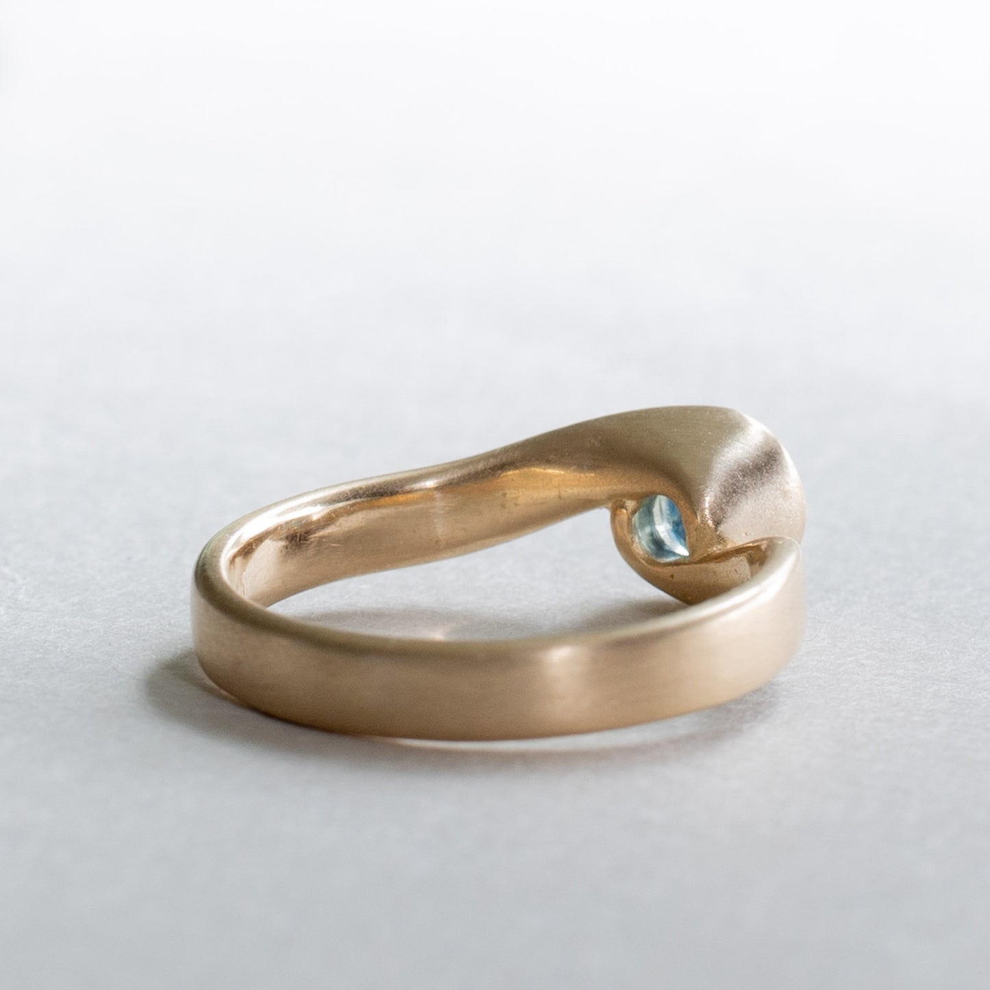 14K Teal Sapphire Ring
