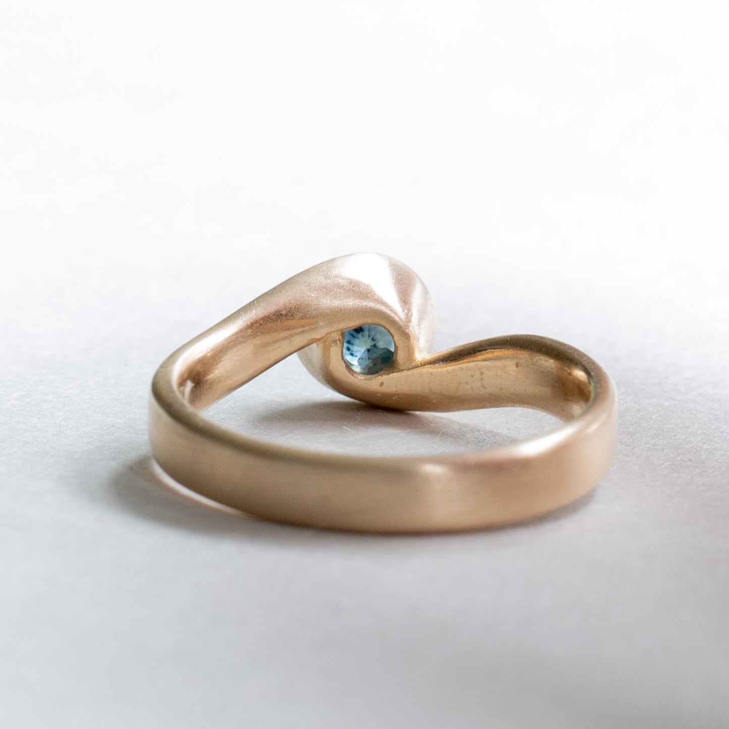 14K Teal Sapphire Ring