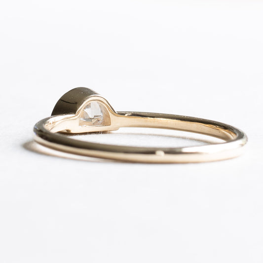 14k Gold 0.25 Carat Half Moon Ring